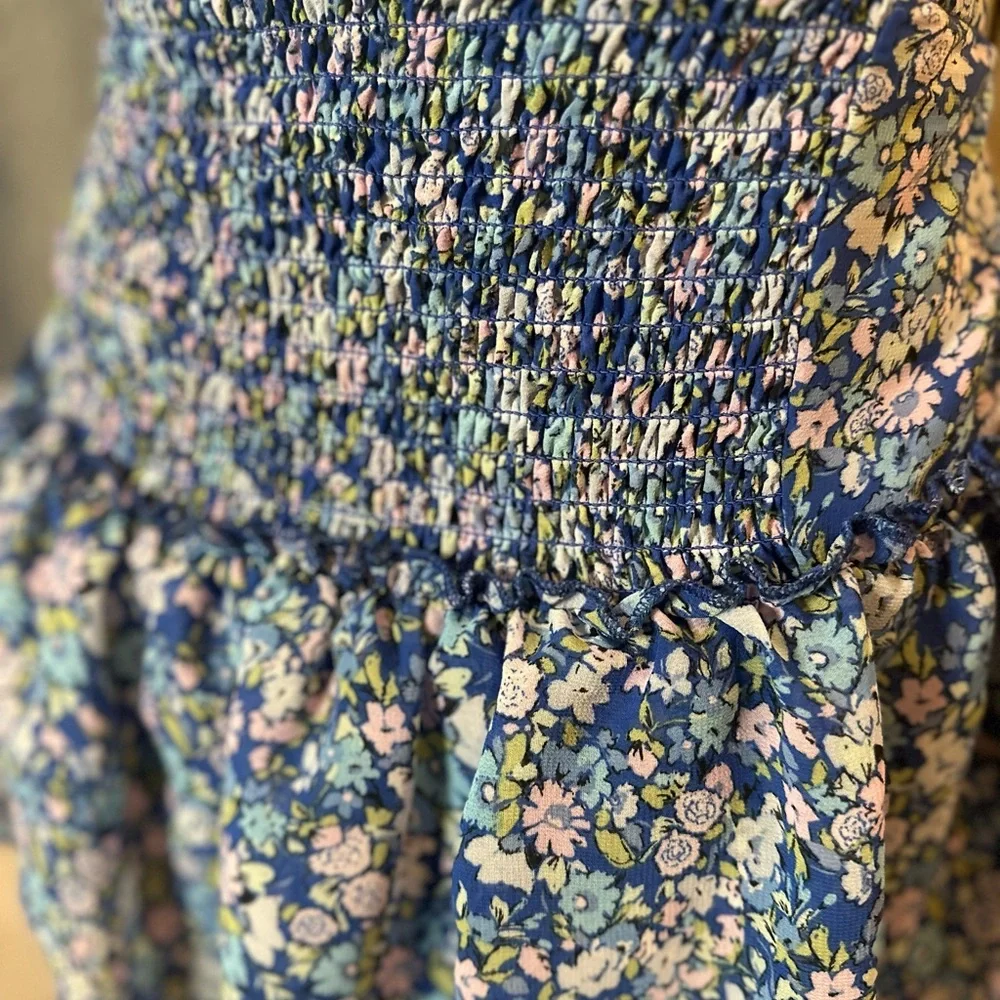 Wild Fable Blue Floral Ruffle Tiered Skirt - Picture 9 of 10